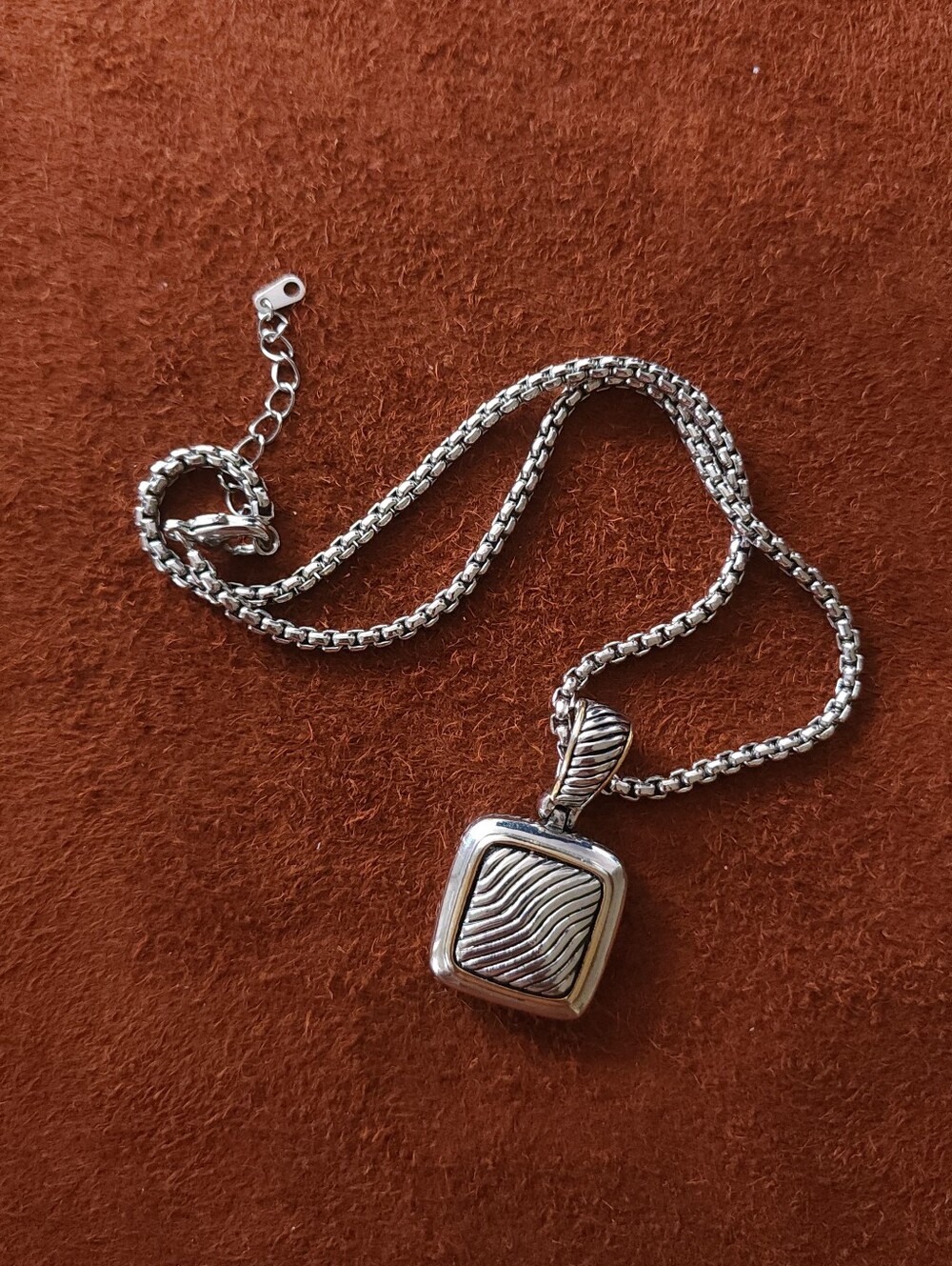 Designer Modernist Pendant Style Necklace Mixed Metal
